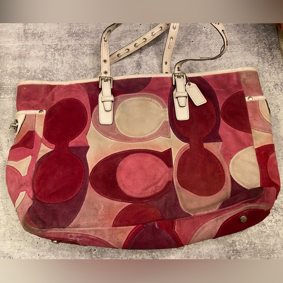 Authentic Vintage Coach Optic Suede Bag, Wristlet & Photo Album Repair Lot - Picture 4 of 11